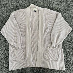 Universal Thread Beige Cotton Open Front Cardigan L